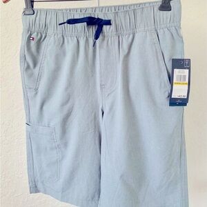 Tommy Hilfiger Boys Monument Gray Cargo Shorts Elastic Waist M (12/14)‎